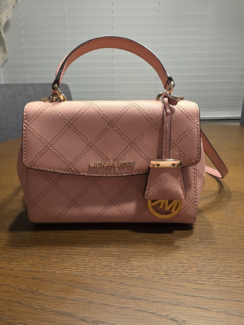 Michael Kors Pink Ava extra-small Saffiano leather crossbody bag